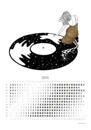 Calendrier Lunaire 2024 avec Dessin n°3 - La Gardienne Étoilée