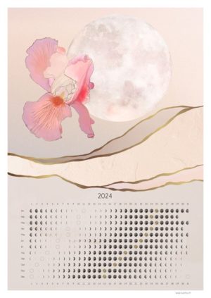 Calendrier Lunaire 2024 avec Dessin n°4 - Fleur de Lune