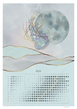 Calendrier Lunaire 2024 avec Dessin n°5 - Méduse Lune