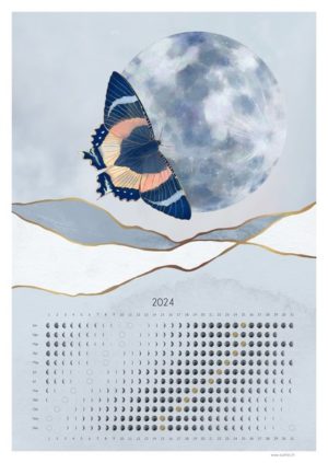 Calendrier Lunaire 2024 avec Dessin n°7 - Papillon de Nuit