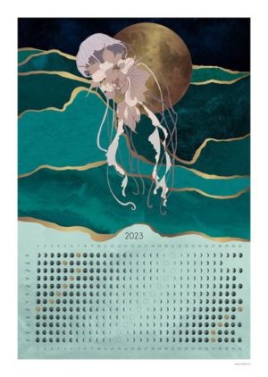 Illustration d'une méduse sur le calendrier lunaire 2023